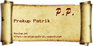 Prekup Patrik névjegykártya
