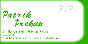 patrik prekup business card